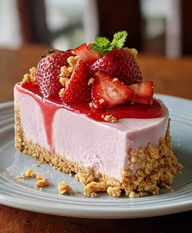 Strawberry Crunch Pink Cheesecake