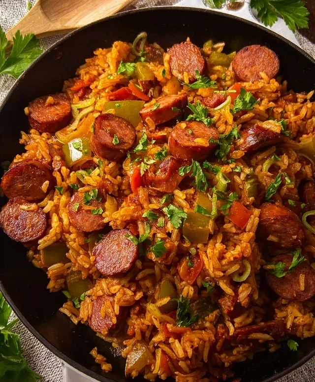 Cajun Sausage and Rice Skillet
