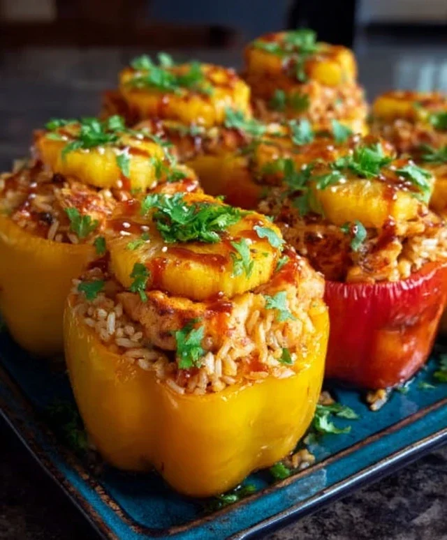 Teriyaki Pineapple Chicken and Rice Stuffed Peppers: A Sweet and Savory Meal