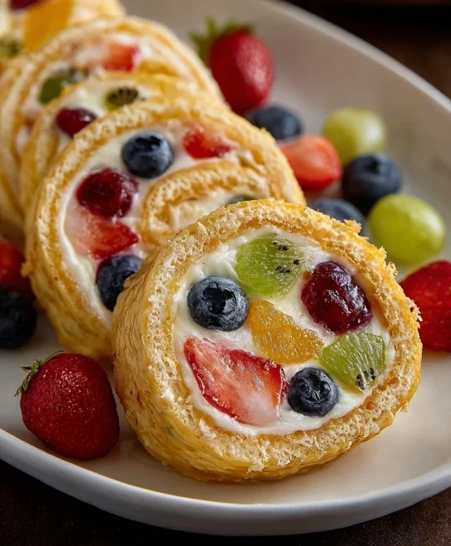 Cheesecake Fruit Salad Roll Ups