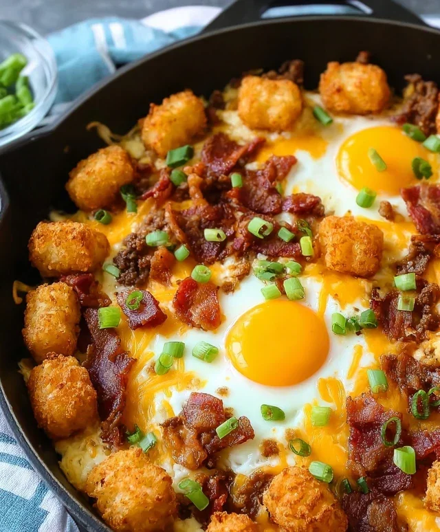 Beef Beef Bacon Egg And Cheese Breakfast Totchos