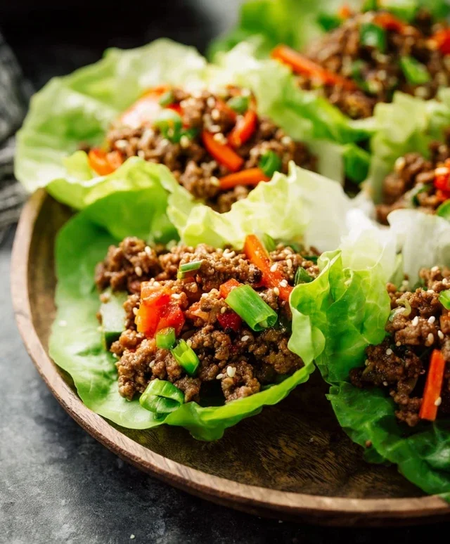 Asian Style Ground Beef Lettuce Wraps