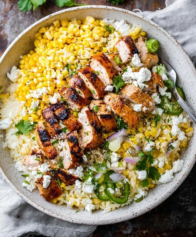 Street Corn Chicken Rice Bowl Recipe