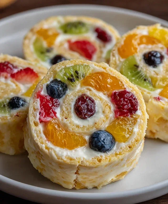 Cheesecake Fruit Salad Roll Ups