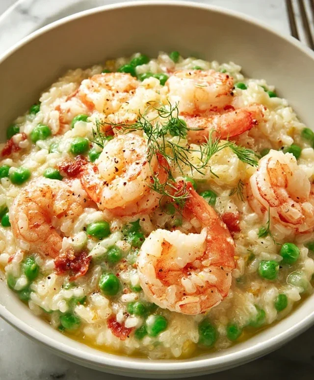Shrimp Risotto with Peas
