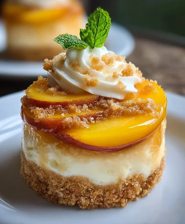 Stuffed Peach Cobbler Mini Cheesecake