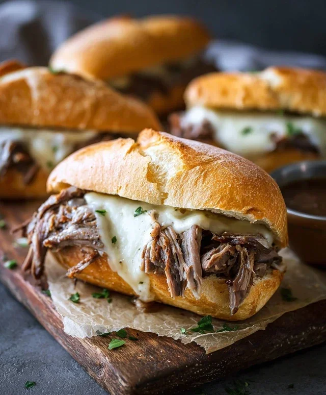 Crockpot French Dip Sandwiches
