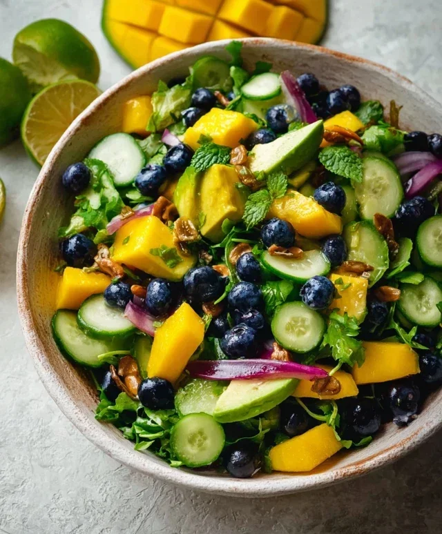 Mango Cucumber Salad with Blueberry and Avocado