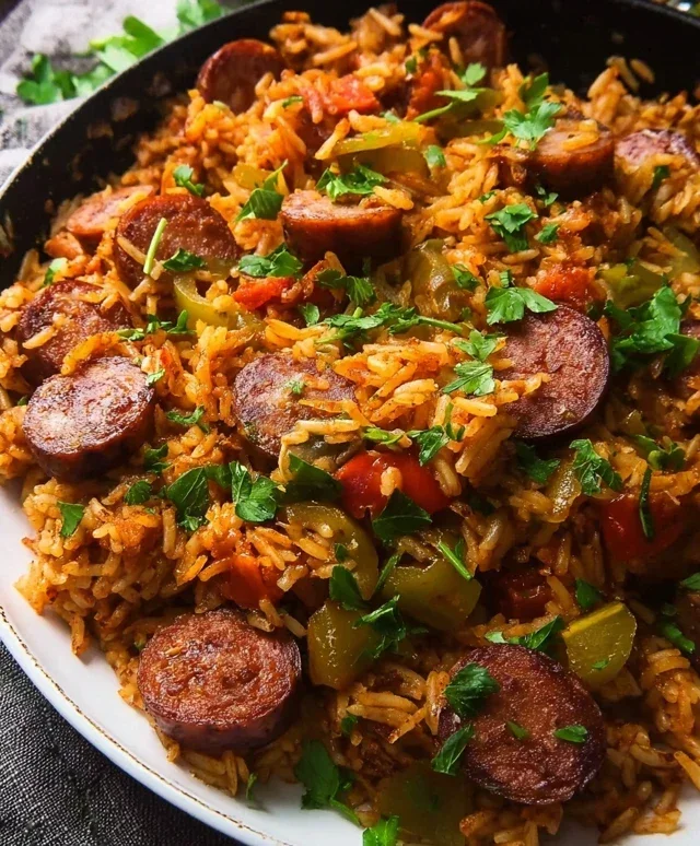 Cajun Sausage and Rice Skillet