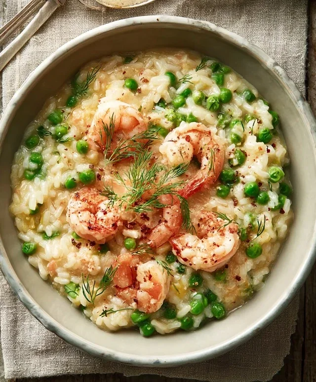Shrimp Risotto with Peas