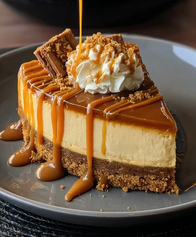 Cookie Butter Caramel Cheesecake