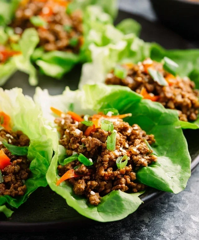 Asian Style Ground Beef Lettuce Wraps