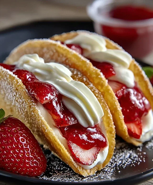 Strawberry Cheesecake Dessert Tacos
