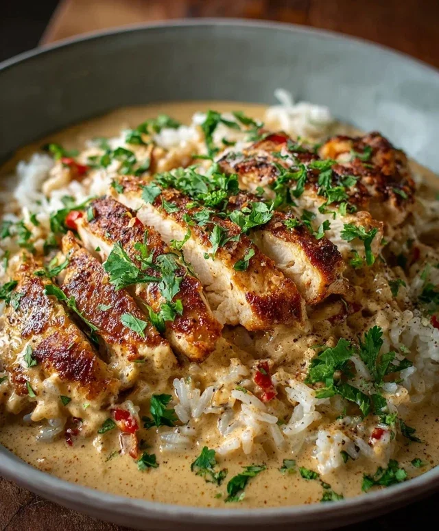 High Protein Creamy Cajun Chicken Rice