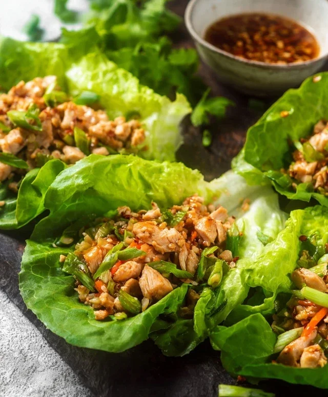 Asian chicken lettuce wraps recipe (Whole30, Pnon-non-non-alcoholic alternativeic non-alcoholic aleo, Low Carb)