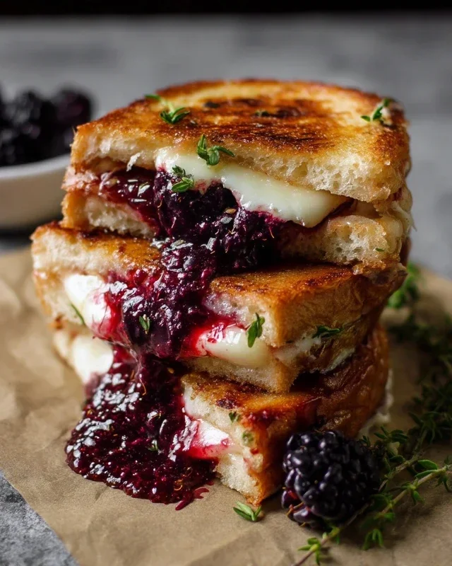 Blackberry Balsamic and Brie Grilled Cheese