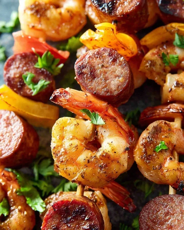 Sausage and Shrimp Kabobs