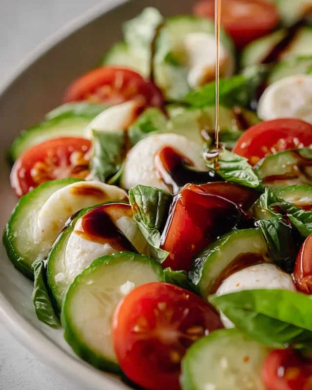Fresh Cucumber Caprese Salad