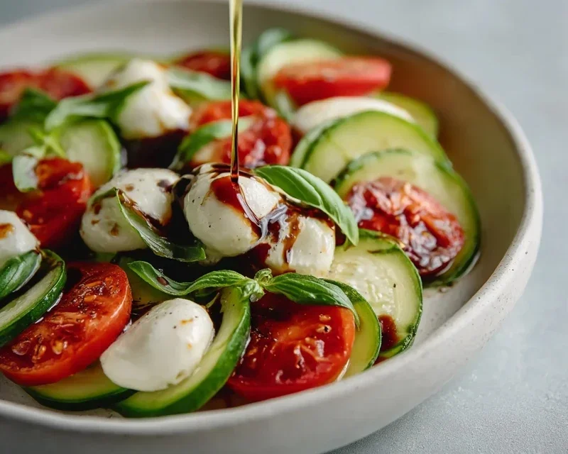 Fresh Cucumber Caprese Salad