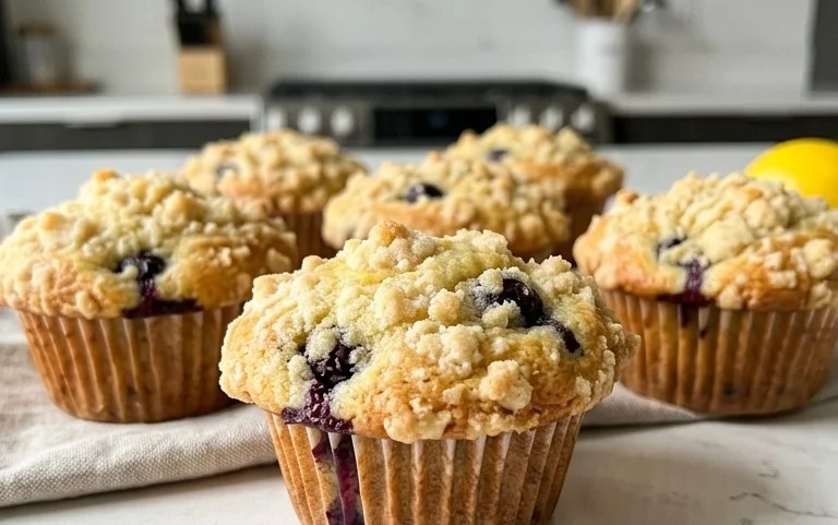 Lemon Blueberry Streusel Muffins
