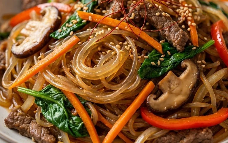 Japchae (Korean Glass Noodle Stir Fry)