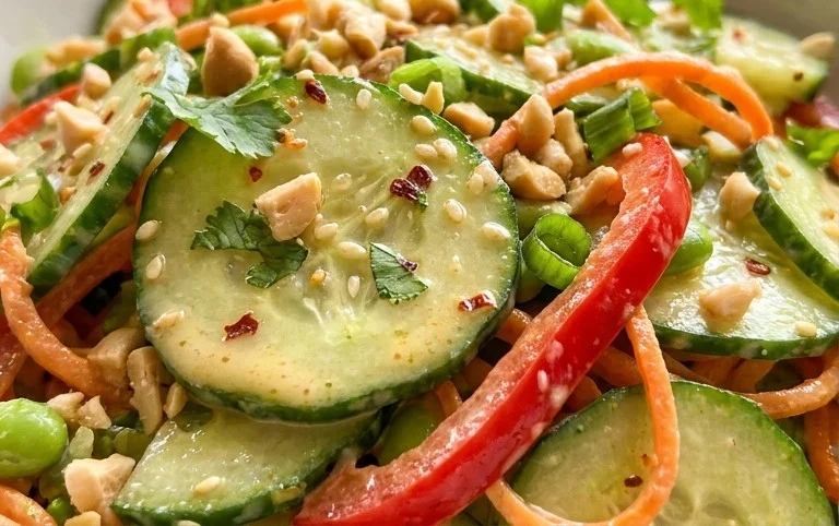 Creamy Asian Cucumber Salad Bowl