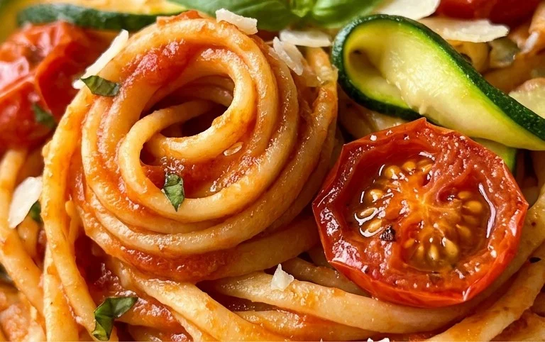 Healthy Tomato Zucchini Pasta