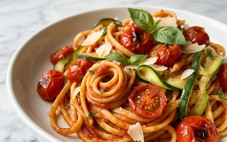 Healthy Tomato Zucchini Pasta