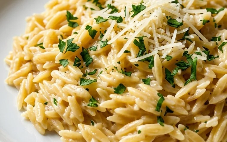 Creamy Garlic Parmesan Orzo