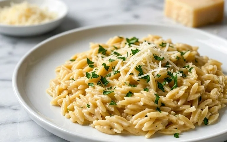 Creamy Garlic Parmesan Orzo