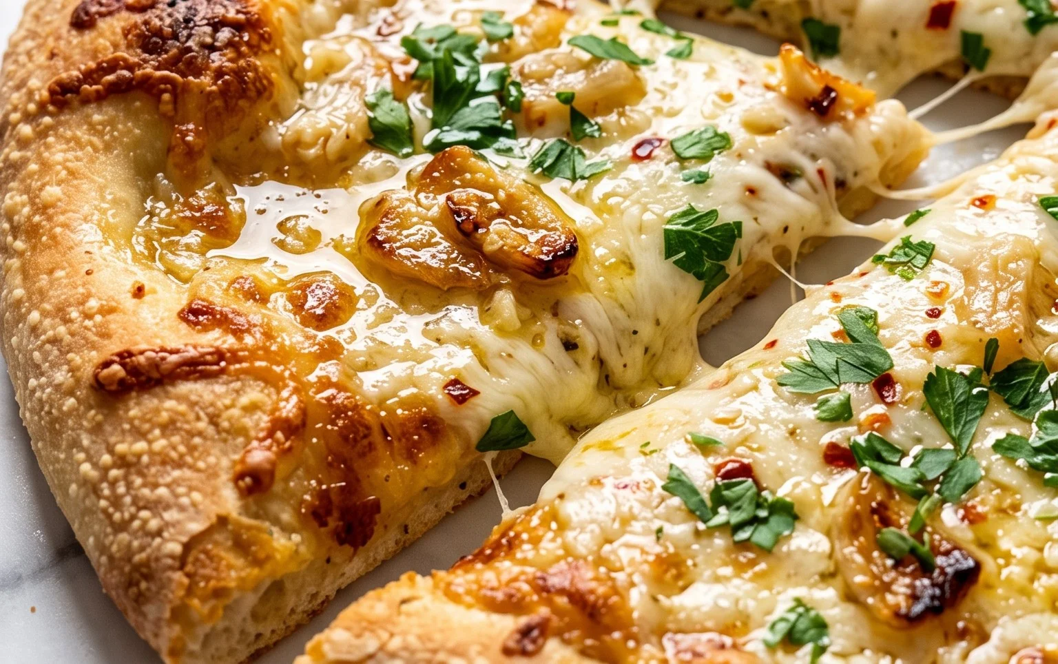 buttery garlic pizza