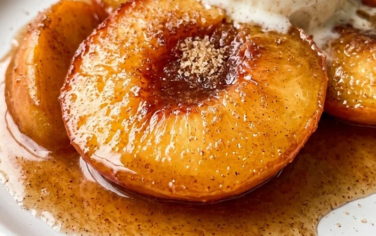 Cinnamon Sugar Baked Peaches