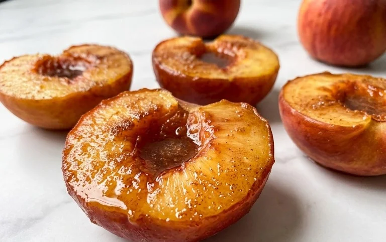Cinnamon Sugar Baked Peaches