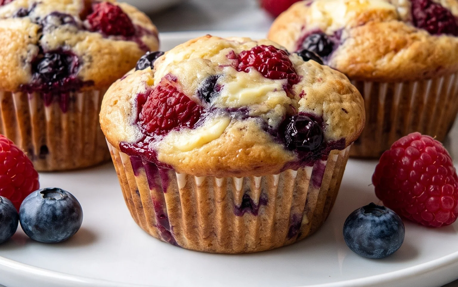 Berry Cream Cheese Muffins
