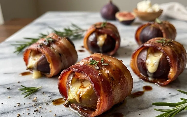 Beef Bacon Wrapped Stuffed Figs