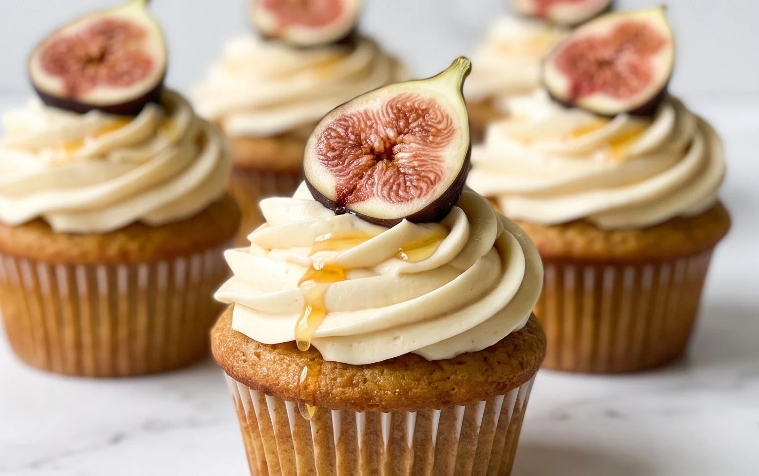 Fig Cupcakes with Honey Cream Cheese Frosting