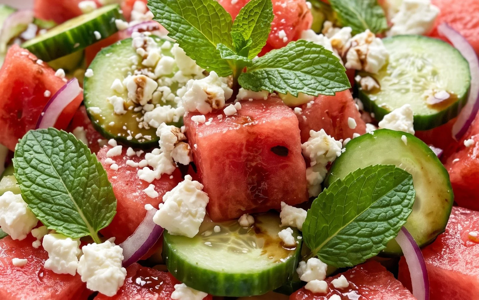 Watermelon Salad with Cucumber and Feta