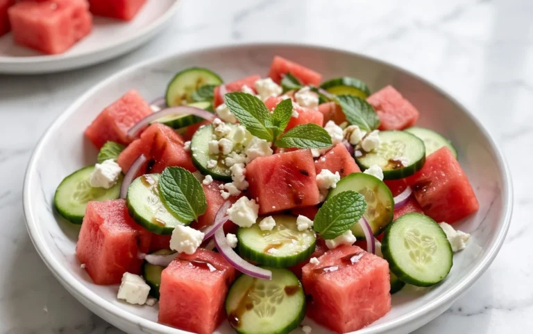 Watermelon Salad with Cucumber and Feta
