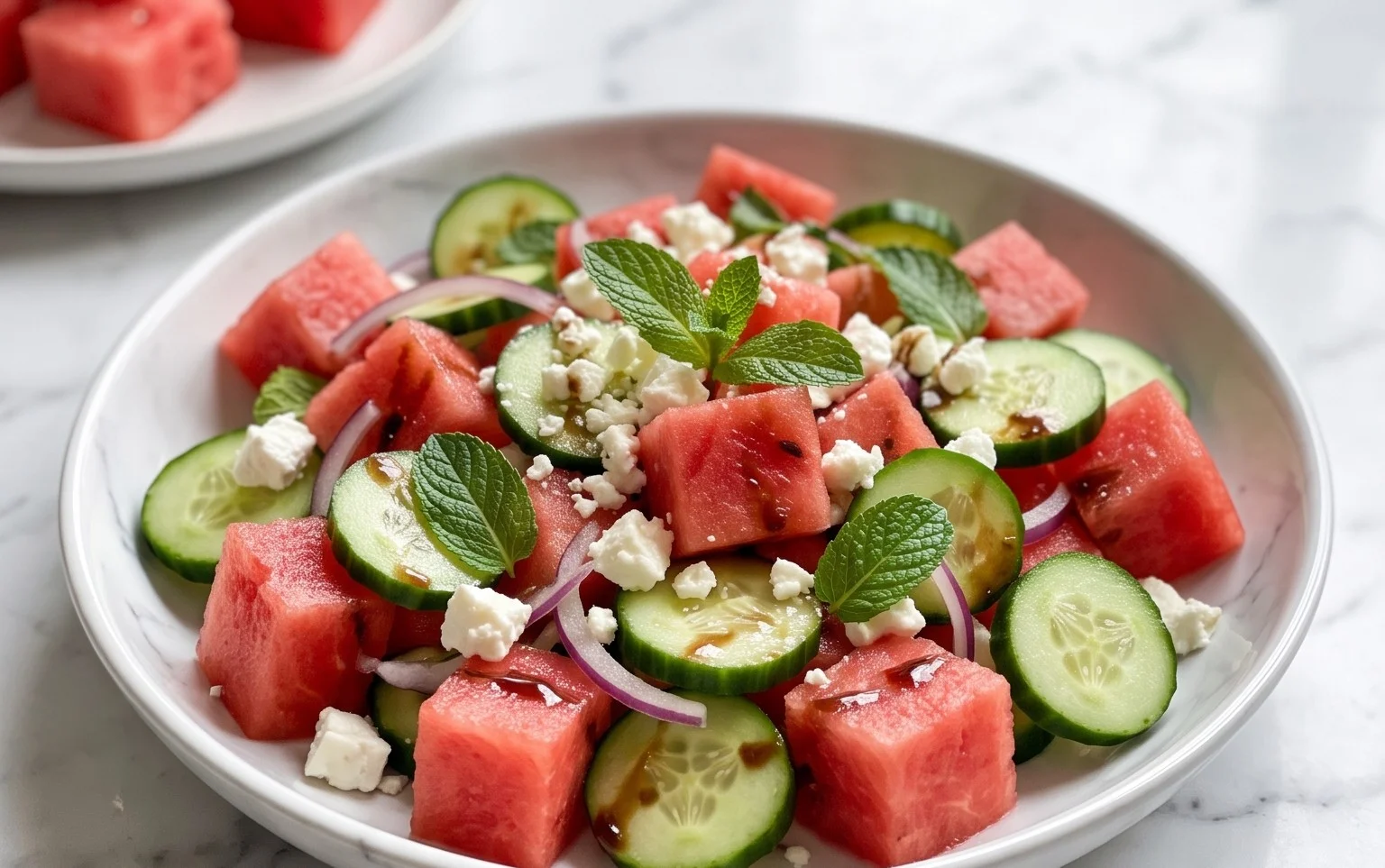 Watermelon Salad with Cucumber and Feta