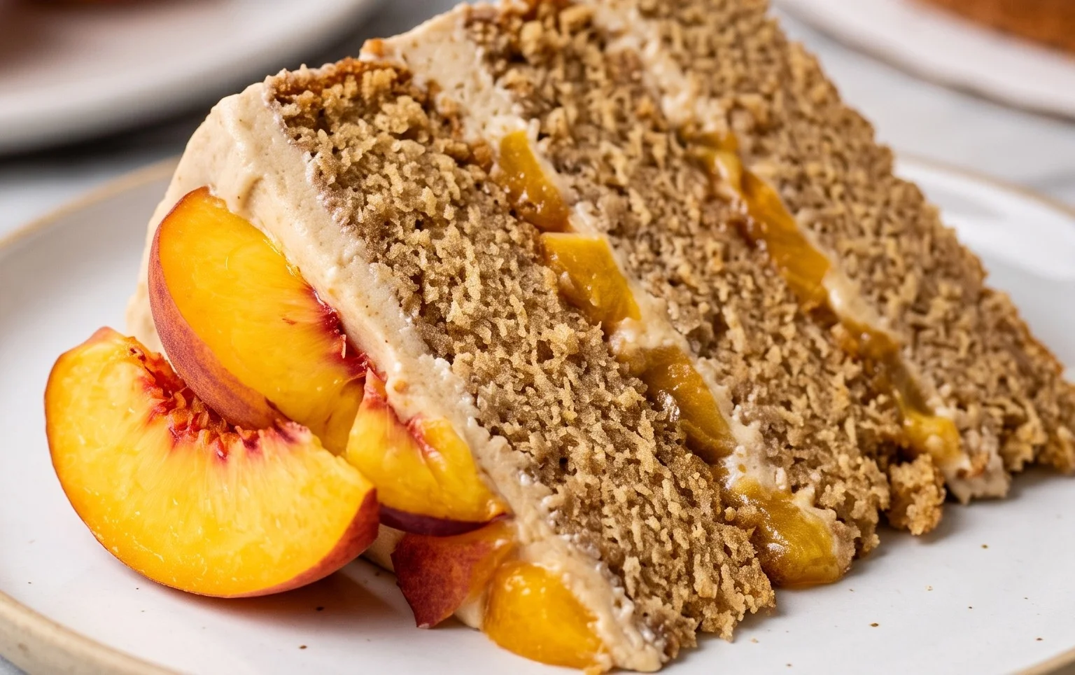 Brown Sugar Layer Cake with Peach Filling