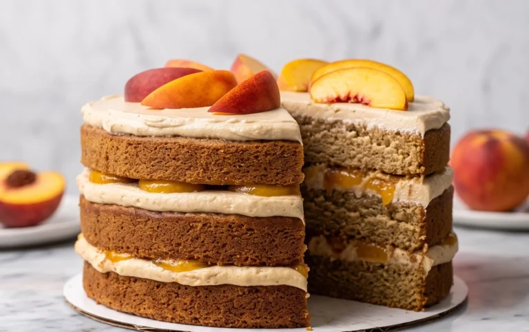 Brown Sugar Layer Cake with Peach Filling