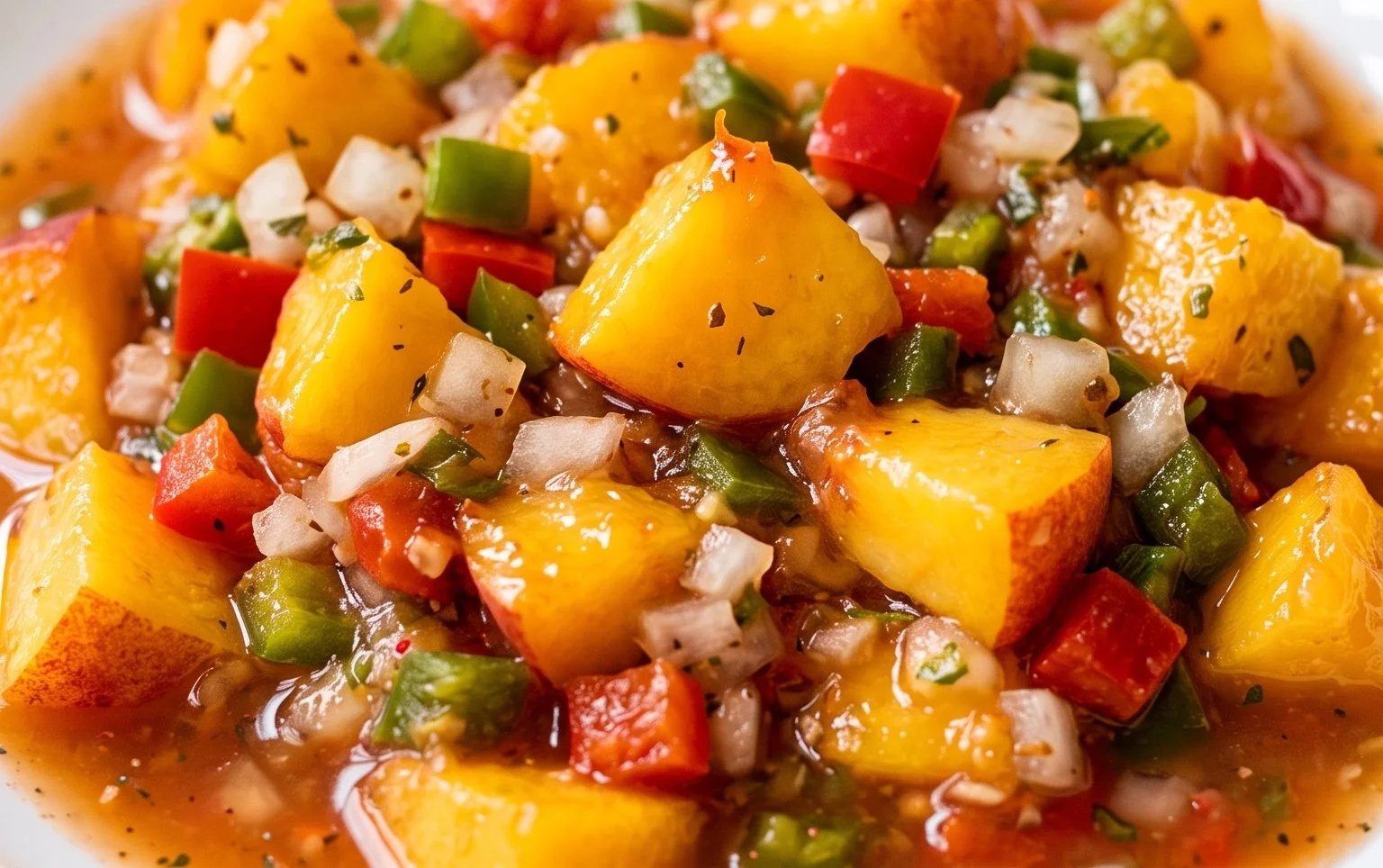 Sweet & Spicy Peach Salsa Canning Recipe