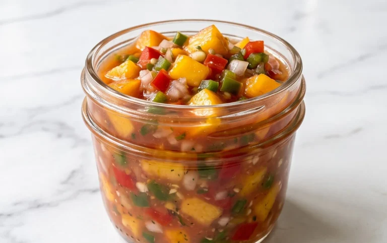 Sweet & Spicy Peach Salsa Canning Recipe