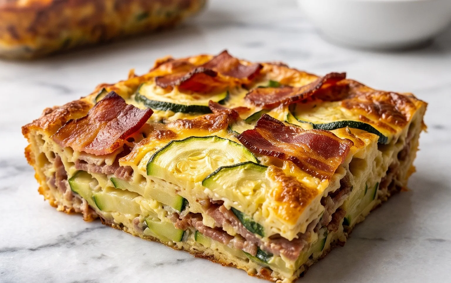Zucchini and Beef Bacon Slice